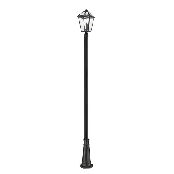 Z-Lite Talbot 3 Light Outdoor Post Mounted Fixture, Black & Clear Beveled 579PHBR-519P-BK - main
